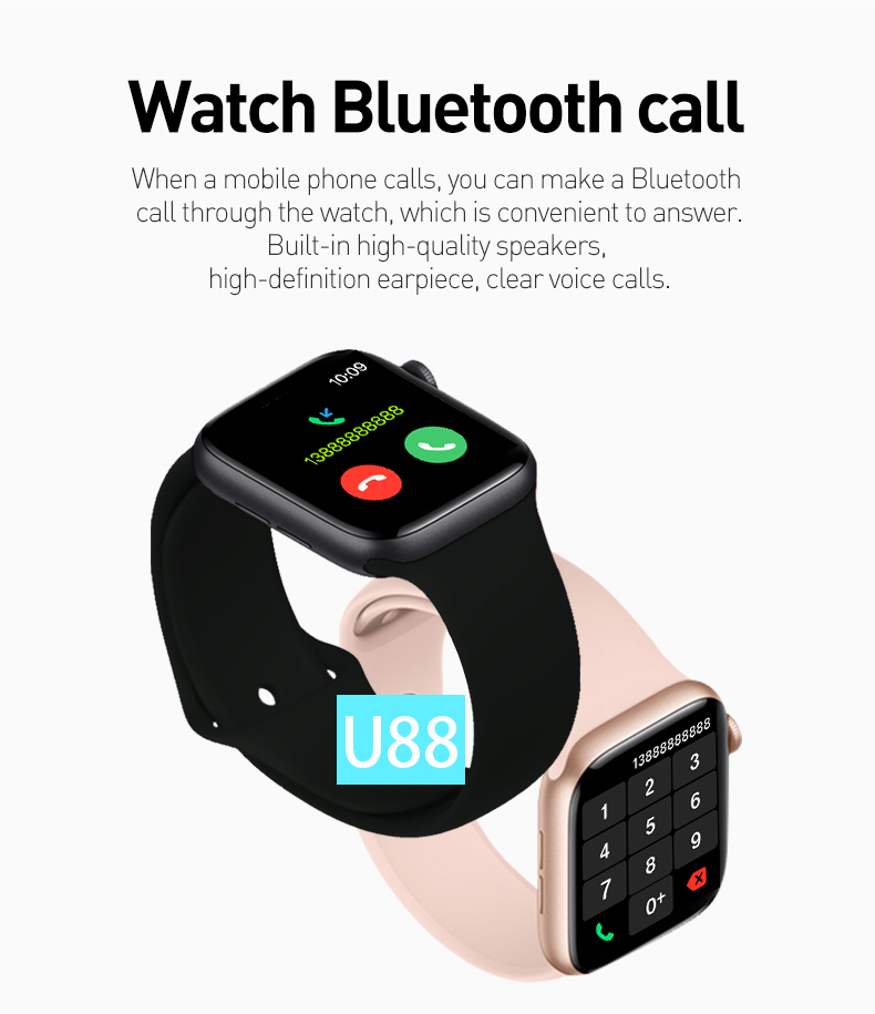 U88 Smart Watch 1,7-Zoll-Bildschirm mehrere IU + Intelligente Split-Screen-Gesundheitsüberwachung smart Armband mit rotierenden Tasten