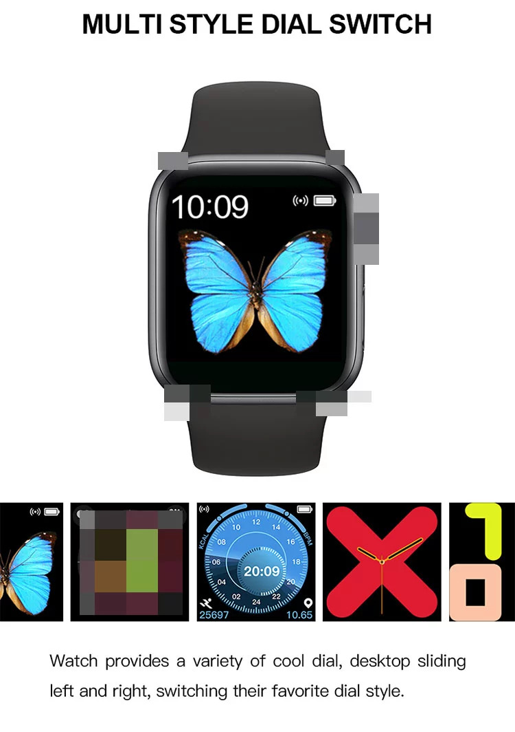 T500 Smartwatch 1.54 Inch Screen Seri 5 6 BT Call HryFine App Series T 500 IWO Reloj Smart Watch