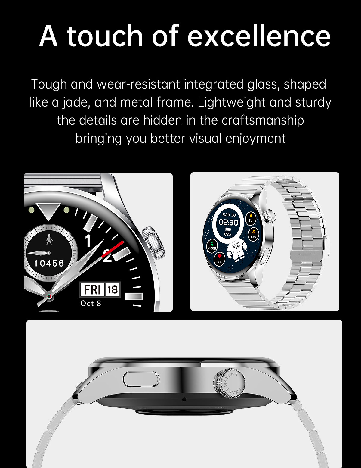 M103 Smartwatch 1.35 بوصة شاشة الدفع دون اتصال رسالة مصغرة لعبة تنبيه سوار المعصم ووتش