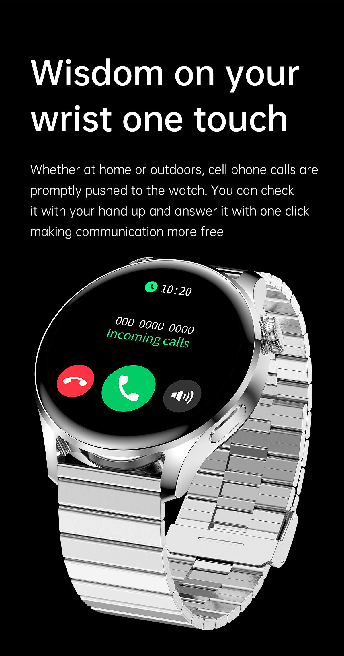 M103 Smartwatch 1.35 بوصة شاشة الدفع دون اتصال رسالة مصغرة لعبة تنبيه سوار المعصم ووتش
