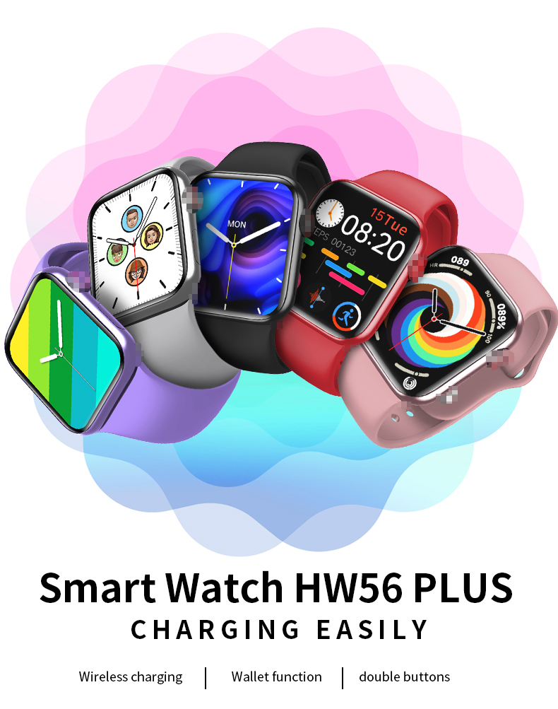 HW56PLUS Smartwatch pantalla de 1.77 pulgadas Notificación de carga inalámbrica Bluetooth llamada pulsera inteligente ZUX proveedores de relojes inteligentes