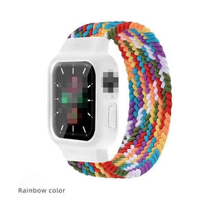 Suitable for Apple Watch7, Apple 3456SE generation woven elastic watchband, Apple nylon integrated watchband