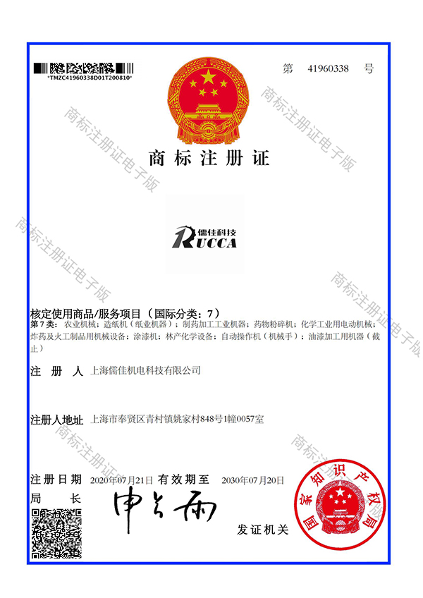 Trademark registration certificate1