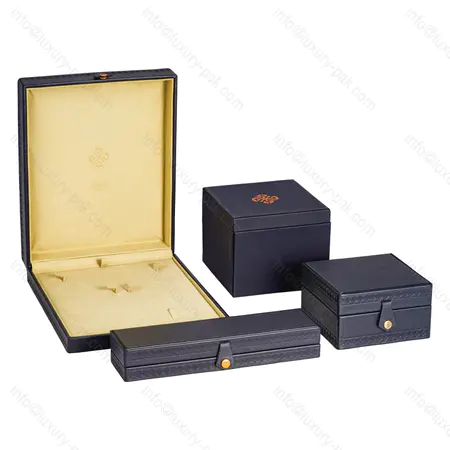 Real leather jewelry box for high-end custom jewelry