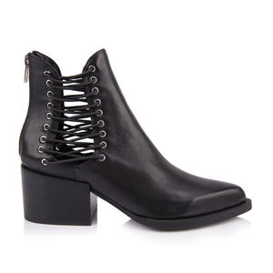 black leather pointed toe ankle boots shoes manufacturers in china