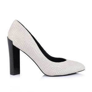 Pointed Toe Chunky Heels Ladies Leather Pumps Shoes Manufacturers In China