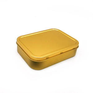 Caja de estaño de tabaco de color oro y plata de 2 oz (125 ml) hermética