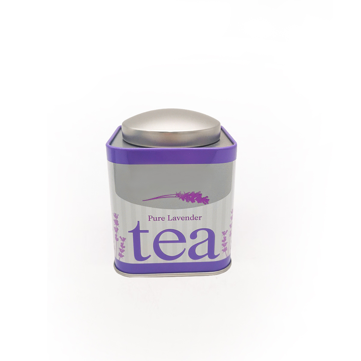 Caja de lata de té cuadrada con tapa apilable