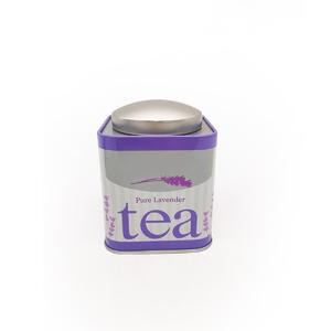 Caja cuadrada de lata de té con tapa apilable