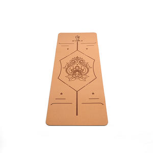 Amazon Top Sell Cork Yoga Mat Manufacturer Eco Friendly Cork+TPE Non Slip Yoga Mat 6mm 8mm Custom Logo Alignment Printed Cork Yoga Mat