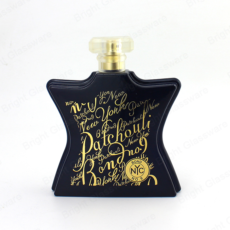 Hot Stamping Logo Luxury Glass Perfume Empty Bottle With Custom Lid