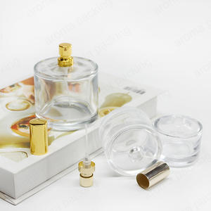 Travel Custom Empty Luxury Round Glass Perfume Bottle WIth Pump Head