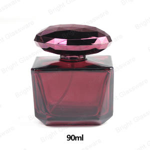 Luxury Heart square Round Custom Glass Perfume Bottle For Skincare