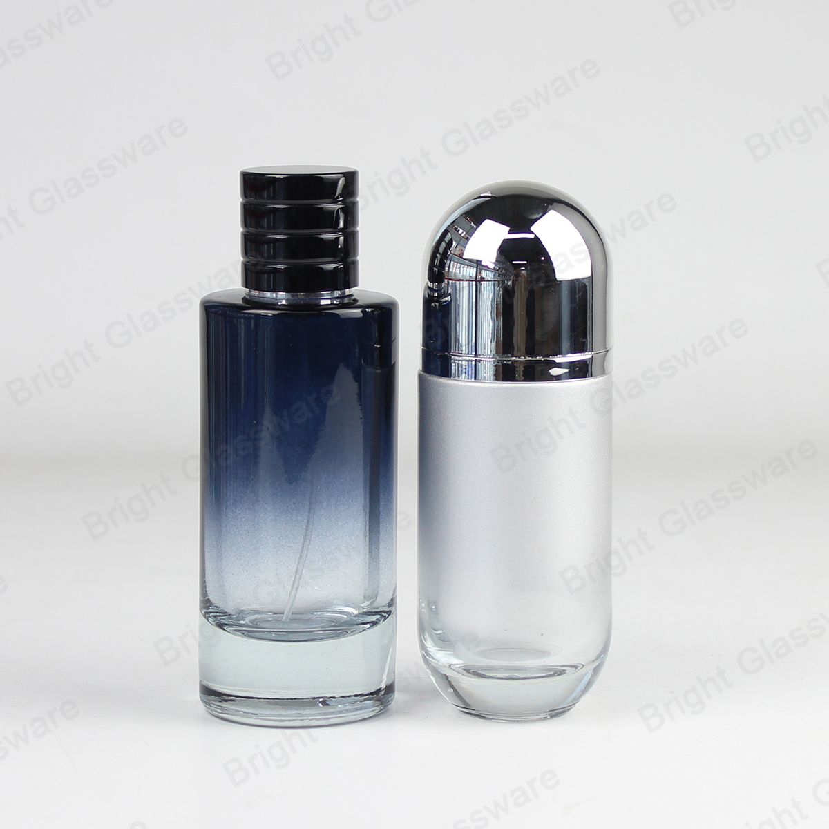 Luxury Silver Portable Refillable Glass Perfume Bottles With Spray Cap