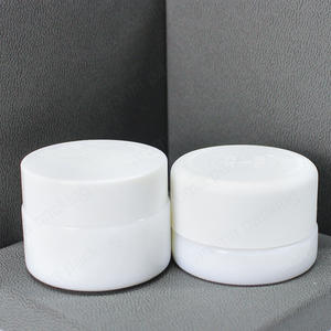 Wholesale Luxury White Round Glass Cream Jar 5ml 10ml 15ml 20ml,Custom Lid