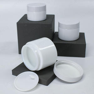 White Round Glass Cream Jar,Custom Size 15ml 30ml 50ml,Multi-Material Lids
