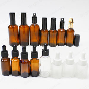 Amber White Frosted Flat Shoulder Essential Oil Bottle For Personal Care