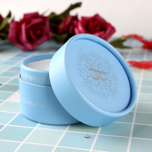 Factory Wholesale Low Profile Luxury Blue Cylindrical Box With Lid