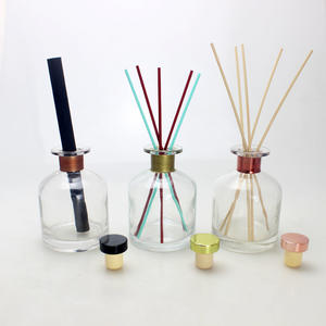Luxury Black Clear Glass Round Diffuser Bottle With Rubber Stopper
