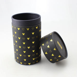 Custom Pattern Luxury Black Green Cylindrical Gift Box With Lid