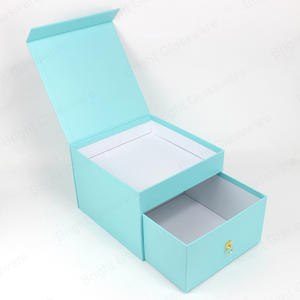 Top Quality Kraft Paper Double Layer Blue Gift Boxes Wholesale,Custom Size