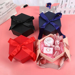 Polygon Heart Shape Gift Boxes Wholesale With Ribbon For Holiday Gift