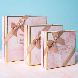 Beautiful Ribbon Luxury Pink Green Paper Boxes For Gifts Packaging For Present