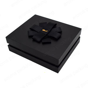 Wholesale Black Square Jewelry Box Packaging With Ribbon For Precious Jewellery