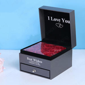 Luxury Black Gift Box Supplier With Small Drawer For Weddings,Anniversaries