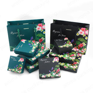 Custom Flower Pattern Black Green Gift Box Supplier For Presents Christmas