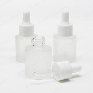 6pc 1oz 2oz 4oz Frosted Flat Shoulder Glass Essential Oil Bottle With Dropper