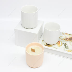 Hot Sale Luxury Matte White 12oz 13oz 14oz Ceramic Candle Jar For Candle Making