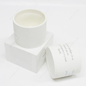 High Quality Custom Logo White Matte Ceramic Candle Jar For Candle Making