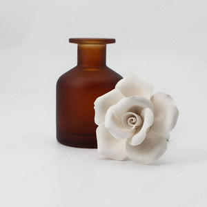 New UV Protection Round Bottom Amber Glass Diffuser Bottle With Gypsum Diffuser
