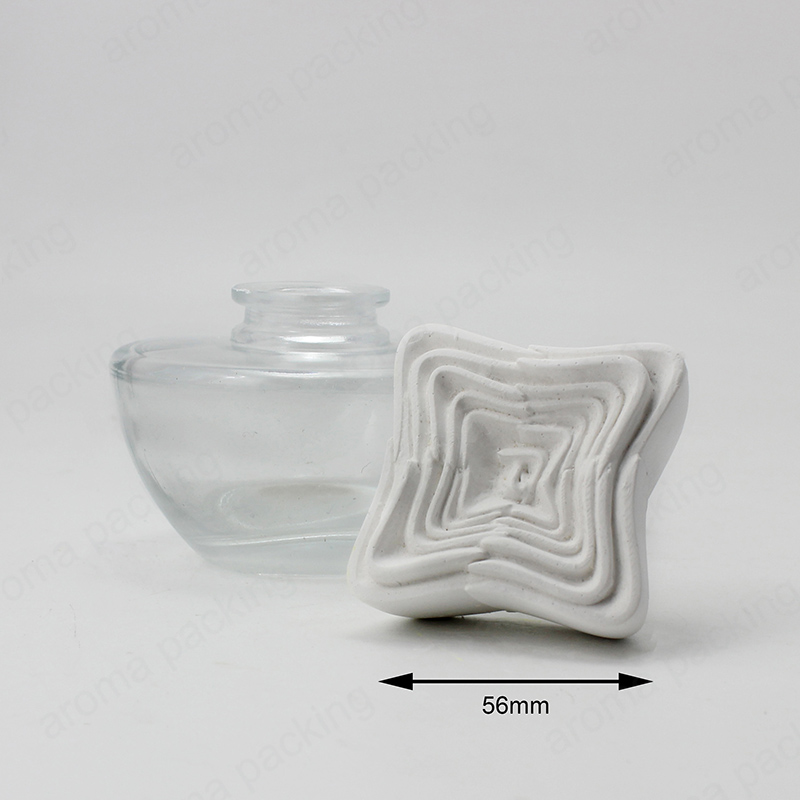 Luxury Round Clear Glass Diffuser Bottle With Custom Shape Gypsum Diffuser