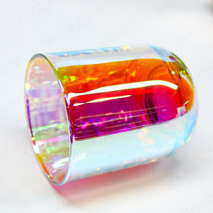 Wholesale Luxury Colorful Round Bottom Electroplated Candle Jar With Custom Lid