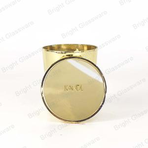 High Quality Round Gold Light Custom Logo Zinc Alloy Lid For Candle Jar