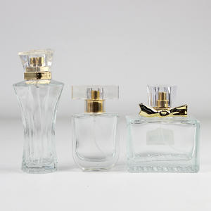 2023 New Style Custom Shape Square Round Clear Glass Perfume Bottle With Lid