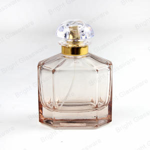 Free Sample For Yellow Round Octagon Glass Perfume Bottle With Cap For Skincare