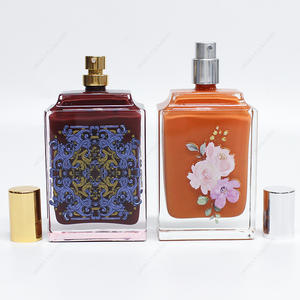 Free Sample Decal Custom Pattern Spray Color Glass Perfume Bottle With Pump