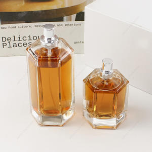 Free Sample Octagon Shape Thick Glass Perfume Bottle With Metal Cap For Skin
