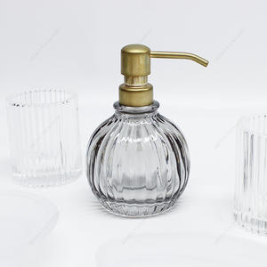 Free Sample 100*100mm Round Clear Glass Lotion Bottle With Metal Pump