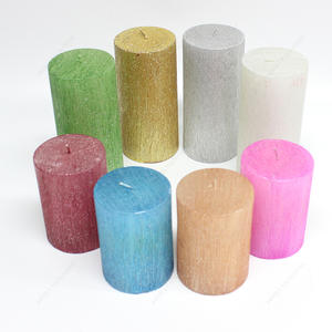 Free Sample Custom Dia Pillar Candles Round Red Green Yellow Candle