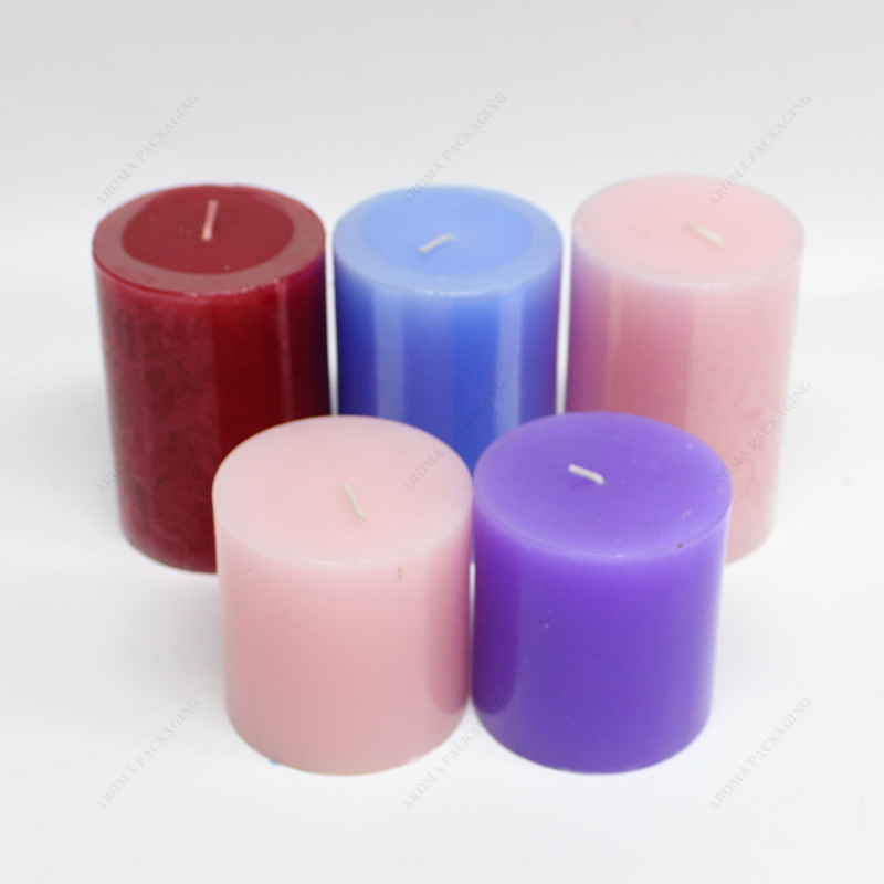 Smoke-Free Paraffin Wax Pillar Candles Round Custom Dia Color Candles