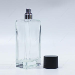 Factory Made Square Clear Glass Perfume Bottle GBC224 With Custom Cap