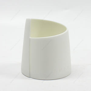 New Style Custom Shape White Ceramic Candle Jar Black Blue CCJ109