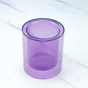 Hot Sale Double Wall Spray Color Glass Candle Jar With Lid And Box For Deco