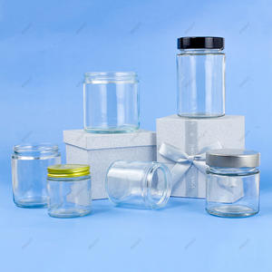 Multifunction 4oz 6oz 8oz 12oz 16oz Clear Glass Candle Jar with Lid and Box