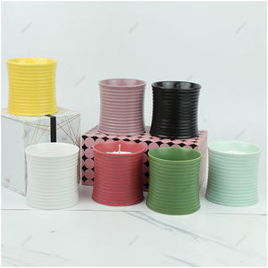 2024 New Style 7 Colors Ceramic Candle Jar With Box For Candle Making