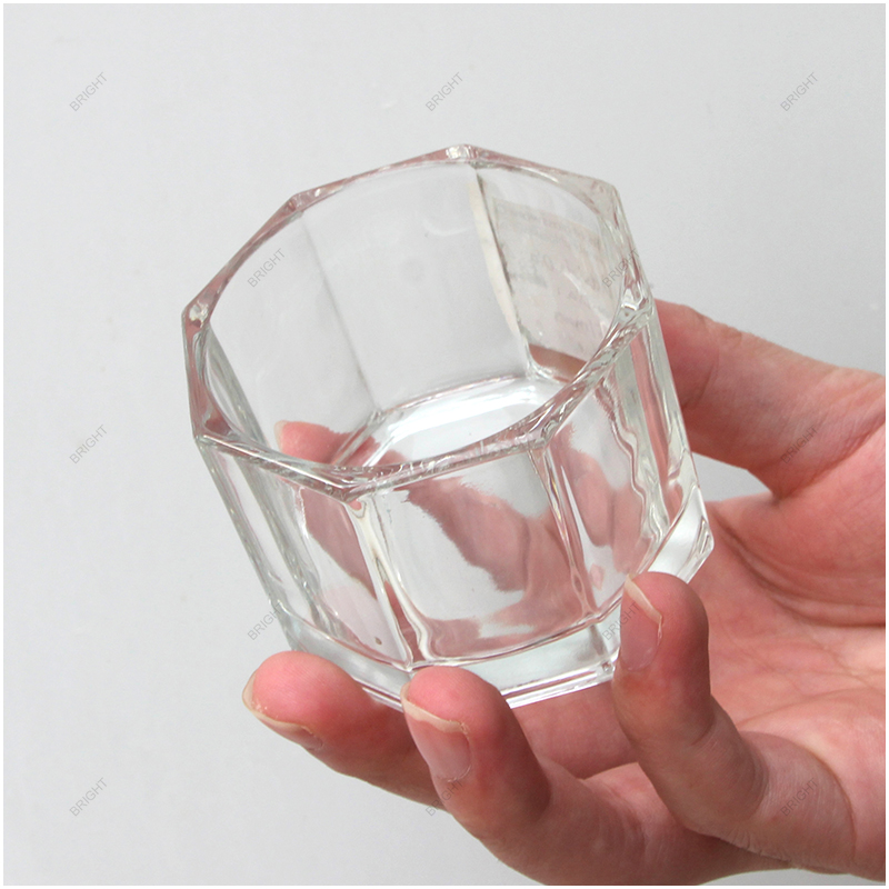 Hot Sale Clear Octagonal Glass Candle Jar 100ml 500ml Custom Capacity